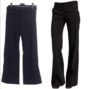 THEORY Emery Crunch Linen Wide Leg Pants Black 0